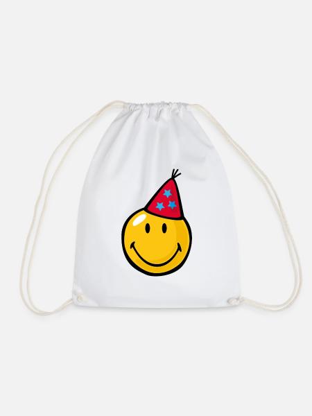 Smiley Birthday Hat - Turnbeutel - Weiß