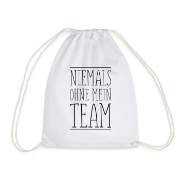 niemals ohne mein team - Turnbeutel - Weiß - Vorne