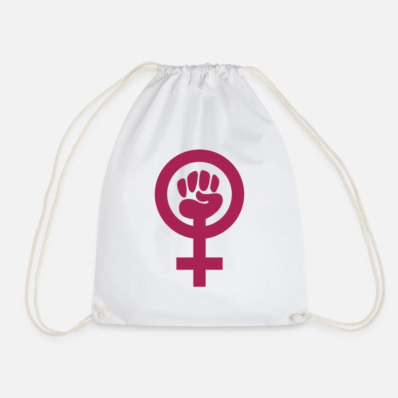 Feminism symbol - Drawstring Bag - white