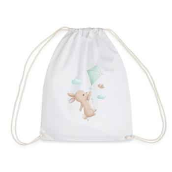 Hase mit Drachen - Turnbeutel - Weiß - Vorne