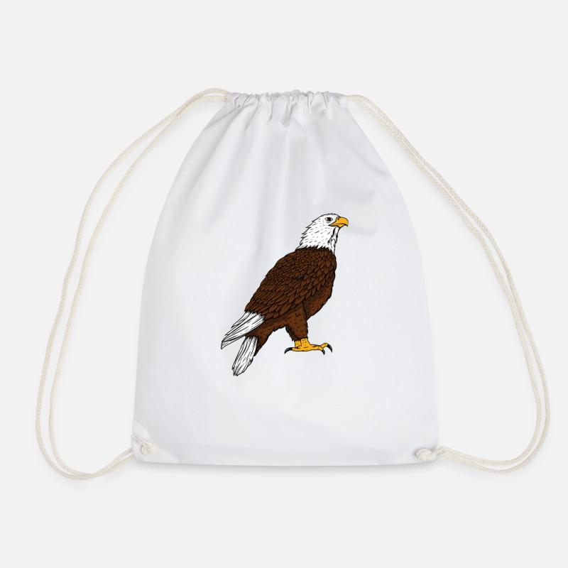 eagle - Drawstring Bag - white