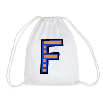 Doodle F - Drawstring Bag - white - Front