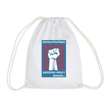 Procrastinateurs unissons-nous ! Demain... - Sac de sport léger - blanc - Devant