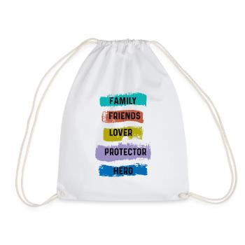 Family Friends Lover Protector Hero - Drawstring Bag - white - Front