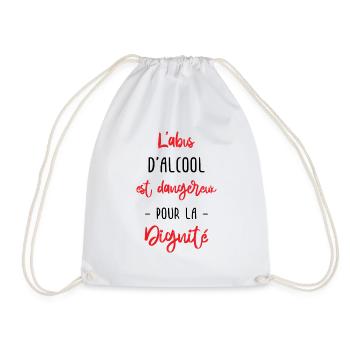 l'abus d'alcool est dangereux pour la dignité - Sac de sport léger - blanc - Devant