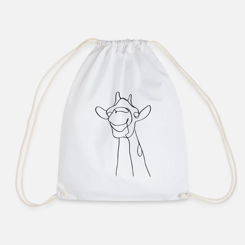 Minimalistisches Giraffendesign - Turnbeutel - Weiß