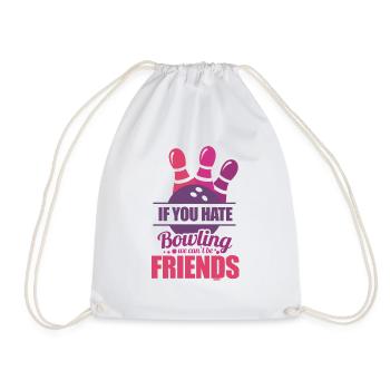 Bowling Freunde lustige Geschenkidee - Turnbeutel - Weiß - Vorne