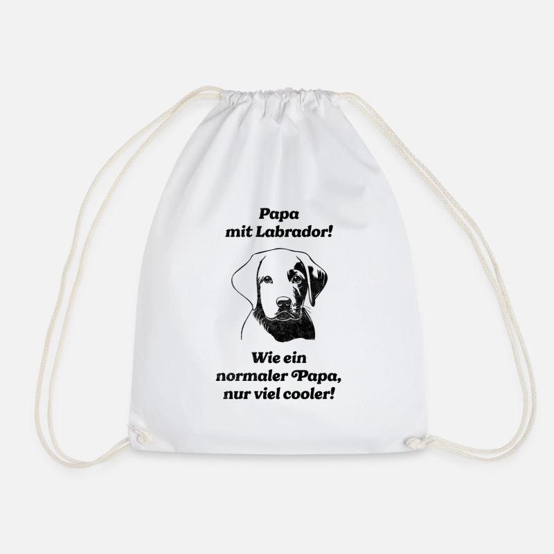 Papa mit Labrador - Turnbeutel - Weiß