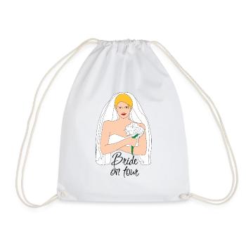 bride on tour blond 2 - Drawstring Bag - white - Front