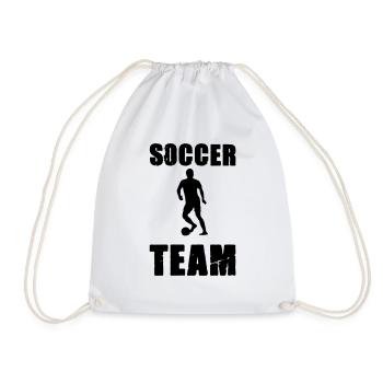 soccer player team - Drawstring Bag - white - Front