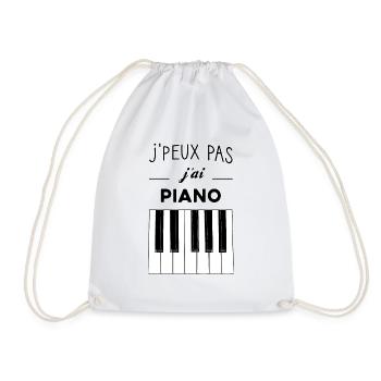 t shirt j peux pas j'ai piano humour - Sac de sport léger - blanc - Devant