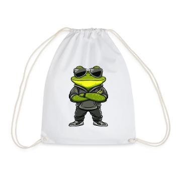 Frosch Comic Cool - Turnbeutel - Weiß - Vorne