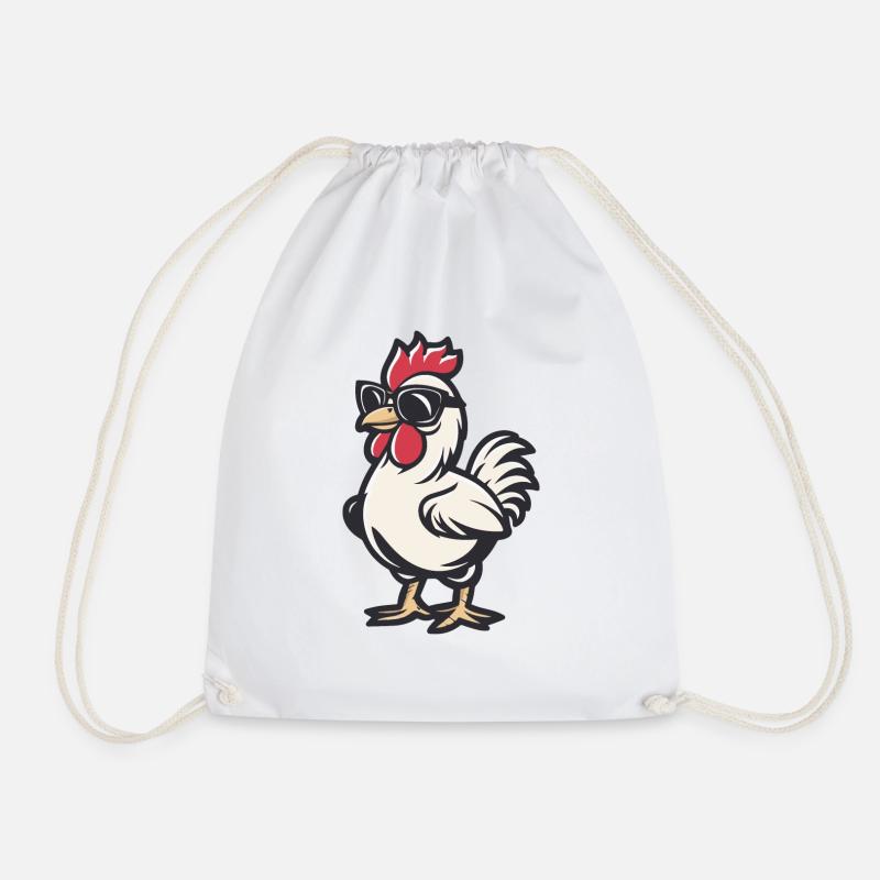 Huhn Comic Cool - Turnbeutel - Weiß