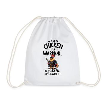 Chicken as a warrior - Drawstring Bag - white - Front