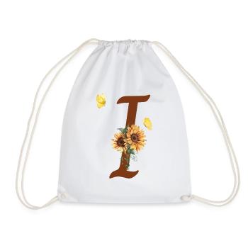 Buchstabe i Sonnenblume Schmetterling - Turnbeutel - Weiß - Vorne
