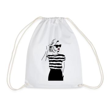 Kiss of the Night Lip Accent - Drawstring Bag - white - Front
