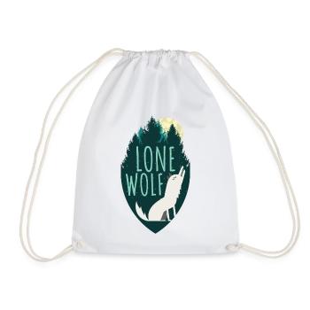 Lone Wolf | Vollmond Mond Geisttier Rudel Geschenk - Turnbeutel - Weiß - Vorne
