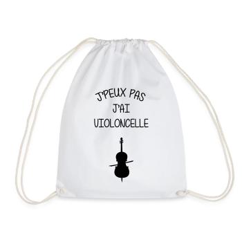 Violoncelle / Violoncelliste / Musique / Musicien - Sac de sport léger - blanc - Devant