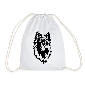 Tête de Groenendael - Sac de sport léger - blanc - Devant