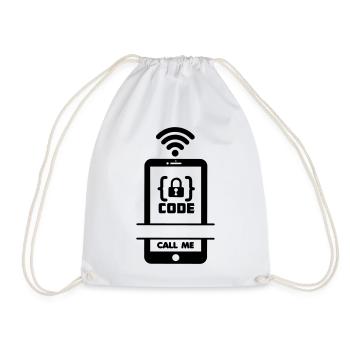 Call me phone for programmer - Drawstring Bag - white - Front