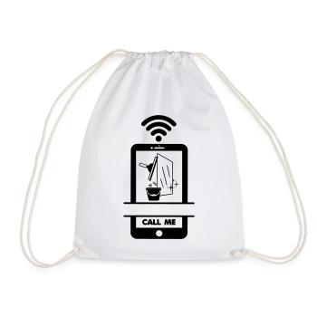 Call me phone windowlapper - Drawstring Bag - white - Front
