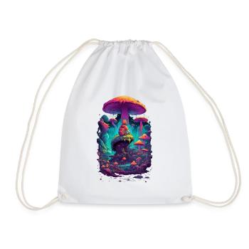 Mushroom Jungle Fantasy World - Drawstring Bag - white - Front