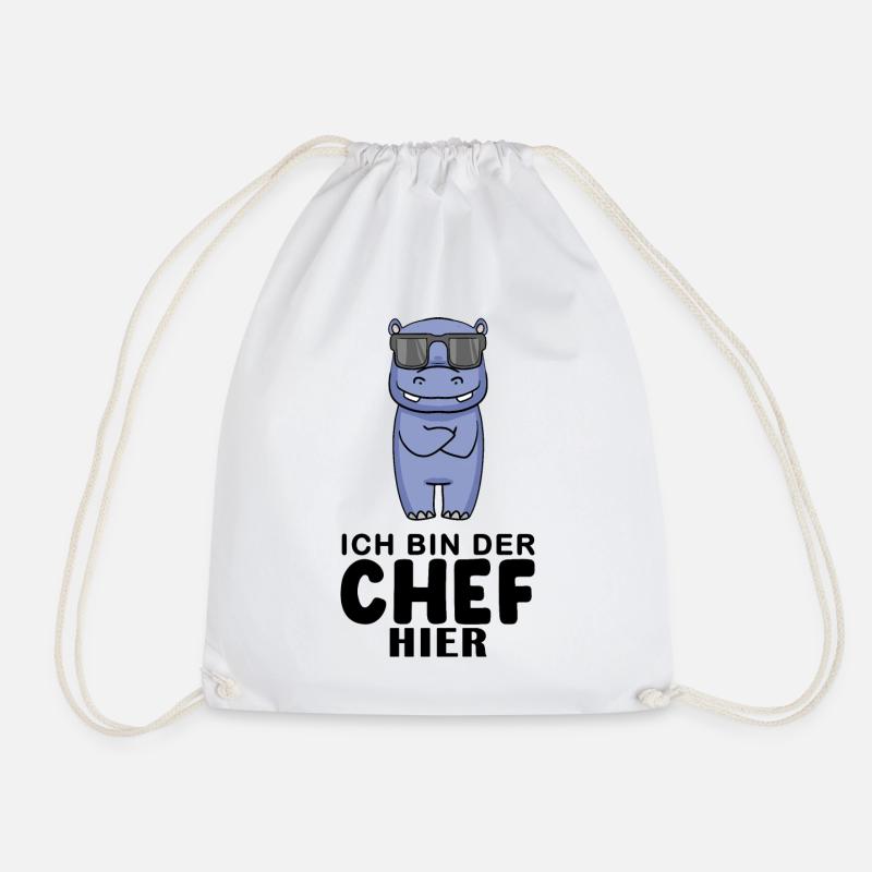 Chef Spruch lustig - Ich bin der Chef hier - Chef - Turnbeutel - Weiß