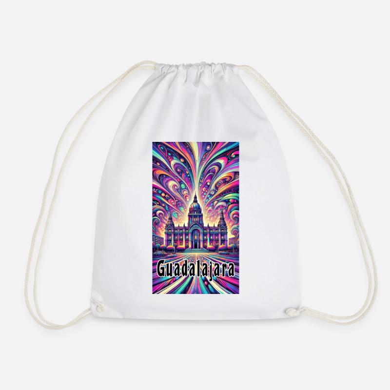 Guadalajara Mexico art design - Drawstring Bag - white