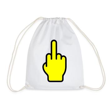 Middle finger icon - Drawstring Bag - white - Front