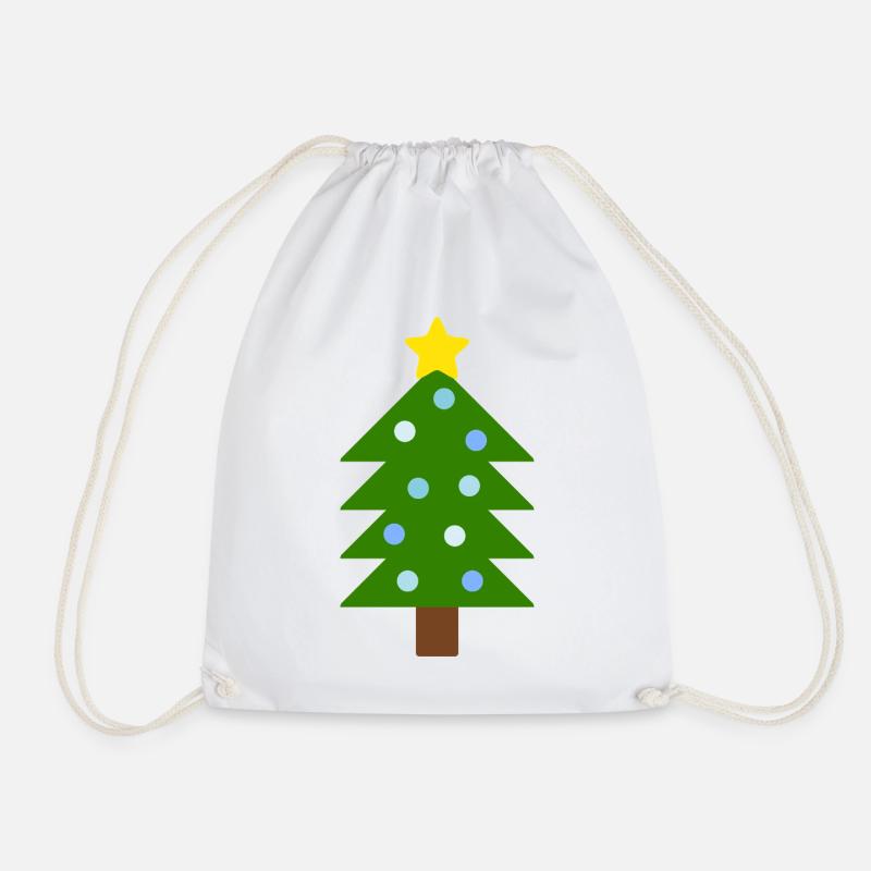 Festlicher Kiefern-Weihnachtsbaum - Turnbeutel - Weiß