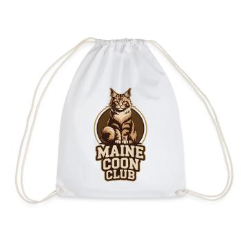 Maine Coon Club Logo Katzenliebhaber Design - Turnbeutel - Weiß - Vorne
