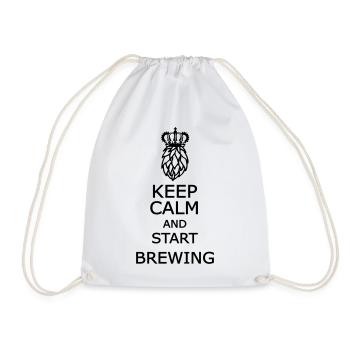 Keep calm and start brewing  - Drawstring Bag - white - Front
