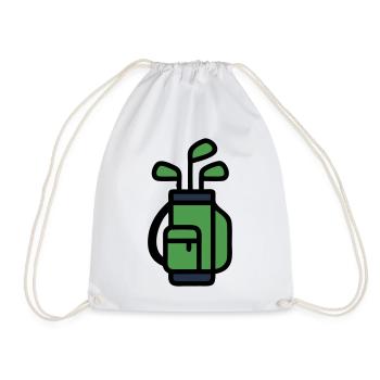 Golf Bag Golf Bag Golfer Golf Club Tournament - Drawstring Bag - white - Front