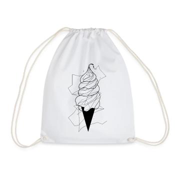 Eiscreme Line Art - Drawstring Bag - white - Front