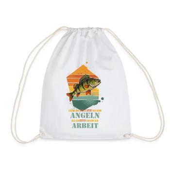 Lieber Angeln Als Arbeiten - Turnbeutel - Weiß - Vorne