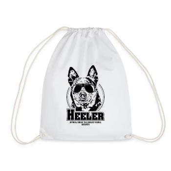 HEELER coolest people dogs saying Wilsigns - Drawstring Bag - white - Front