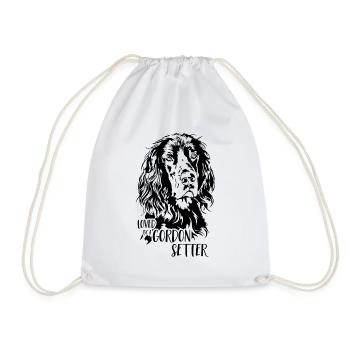 Loved by a Gordon Setter Dog Saying Hunting Dogs - Drawstring Bag - white - Front