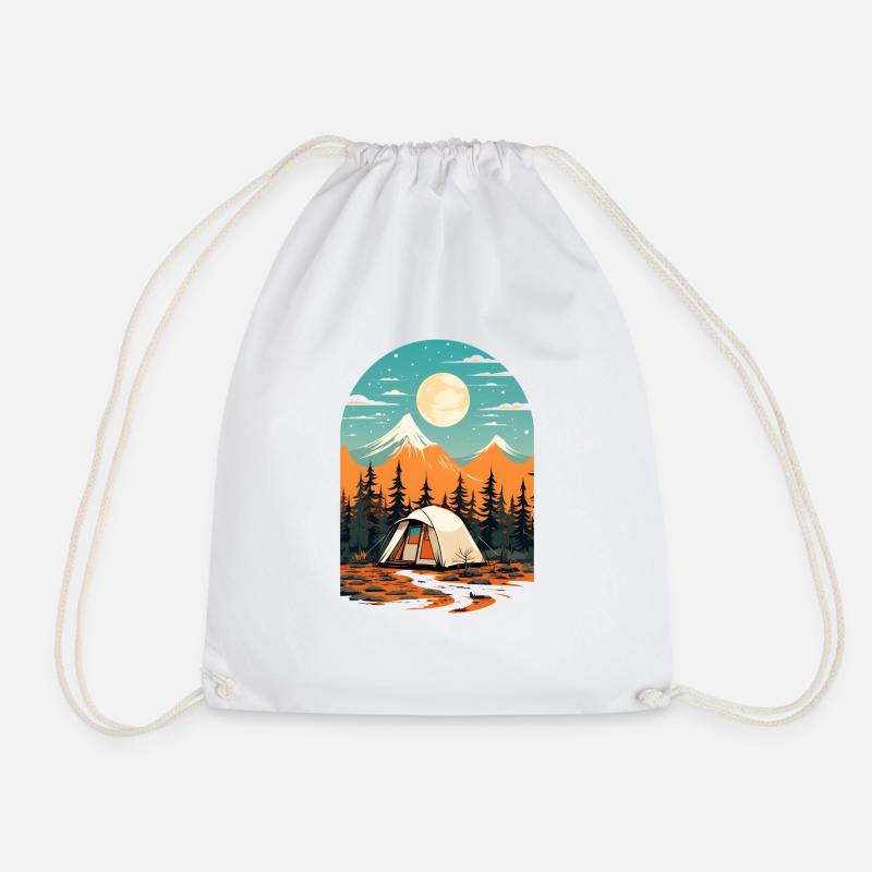 Retro Camping Design - Turnbeutel - Weiß