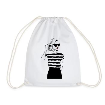 Girl with red Lips - Sac de sport léger - blanc - Devant