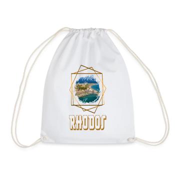 Rhodes Grèce Ville Skyline Accueil Amour - Sac de sport léger - blanc - Devant