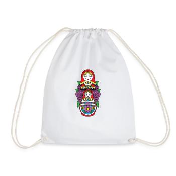 Matryoshka Matryoshka Russian doll Russia - Drawstring Bag - white - Front