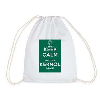 keep calm und gib Kernöl drauf Steiermark R - Turnbeutel - Weiß - Vorne