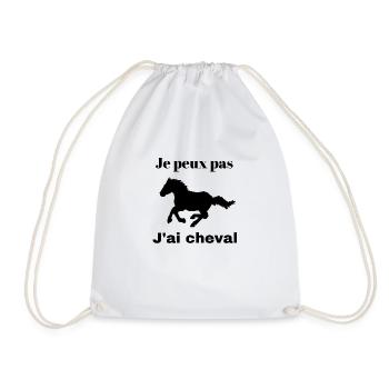 je peux pas j'ai cheval - Sac de sport léger - blanc - Devant