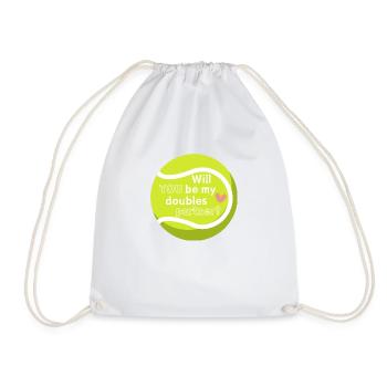 Tennis Valentine's Day - TENNIS WORLD - Drawstring Bag - white - Front