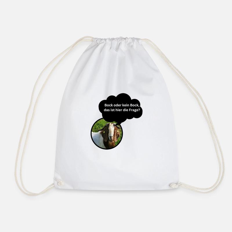 Fun Shirt "Bock oder kein Bock..." - Drawstring Bag - white