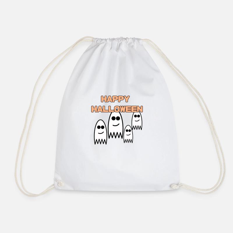 Halloween - Ghost - Drawstring Bag - white