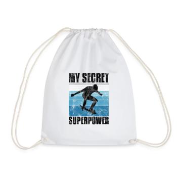 My Secret Superpower Skateboard Skateboarder Skate - Turnbeutel - Weiß - Vorne