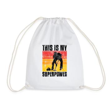 Curling is my superpower curler curling - Drawstring Bag - white - Front
