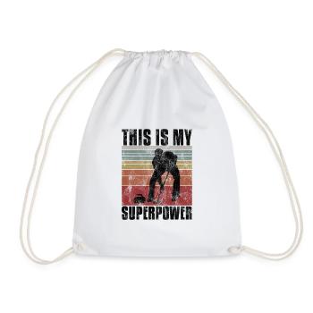 Curling is my Superpower Curler Eisstockschießen - Drawstring Bag - white - Front