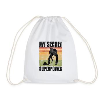 Curling is my superpower curler curling - Drawstring Bag - white - Front